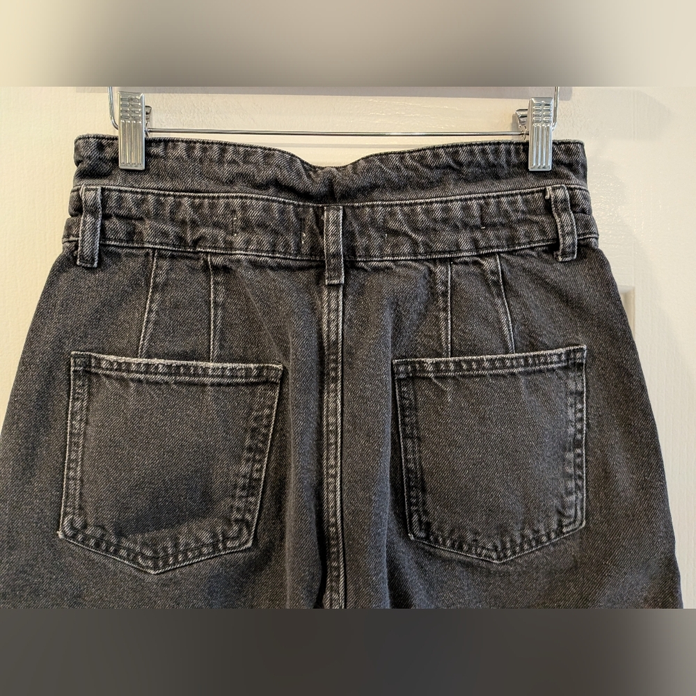 Anthropologie Pilcro Button-Front Denim Mini Skirt Black Size 6 Utility Bohemian - Picture 9 of 16